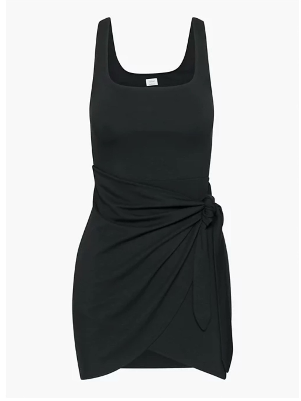 Wilfred Saturn Black Mini Dress with Side Knot from Aritzia
